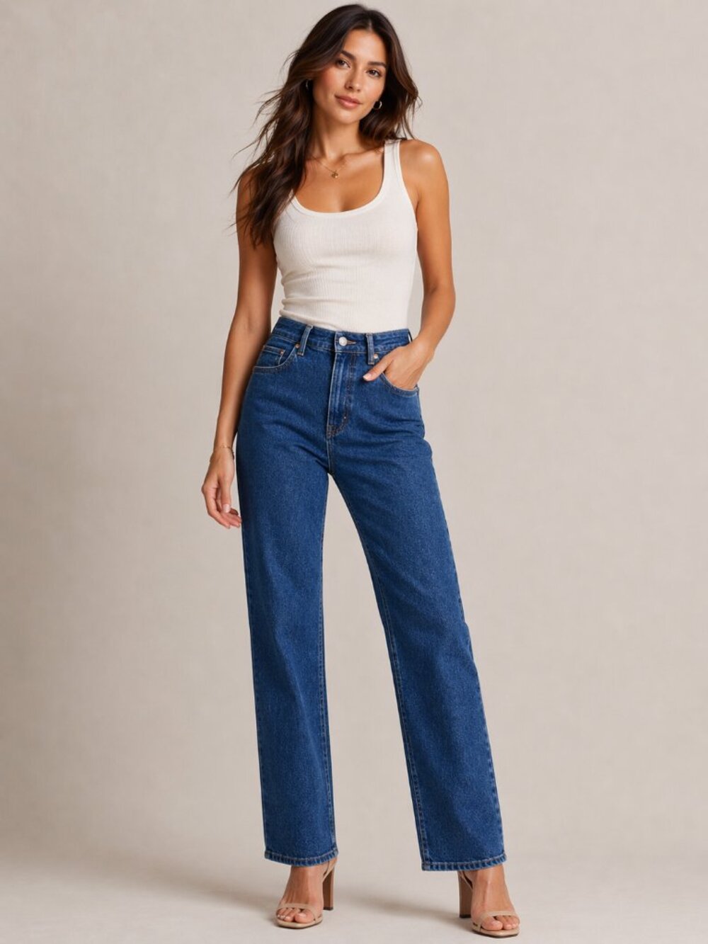 Future Collective Reese Blutstein High Rise Straight Jeans 100% Cotton | 2